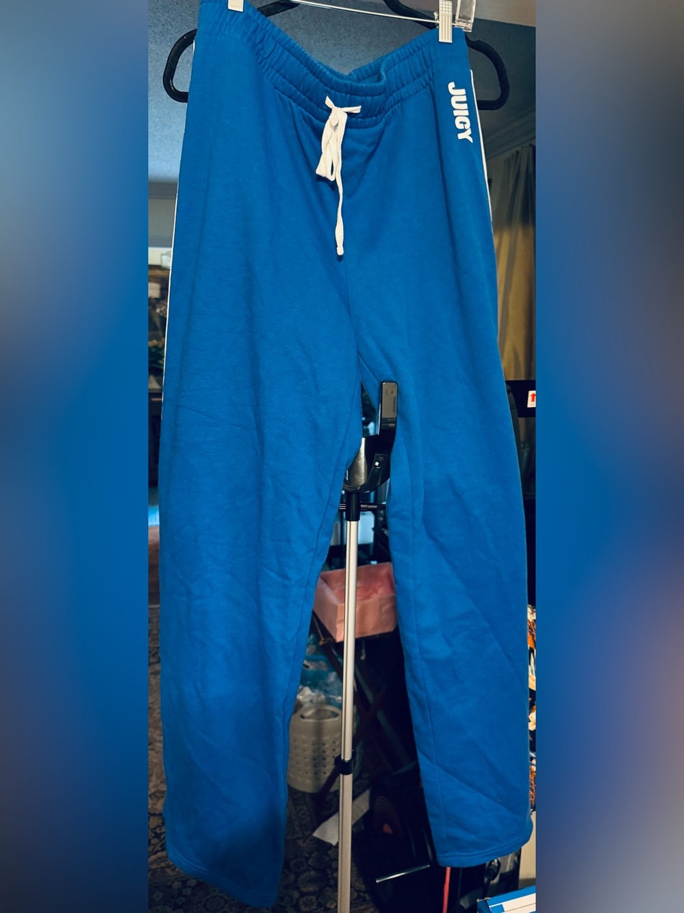 Juicy Couture Royal Blue Women Sweatpants with White Drawstring